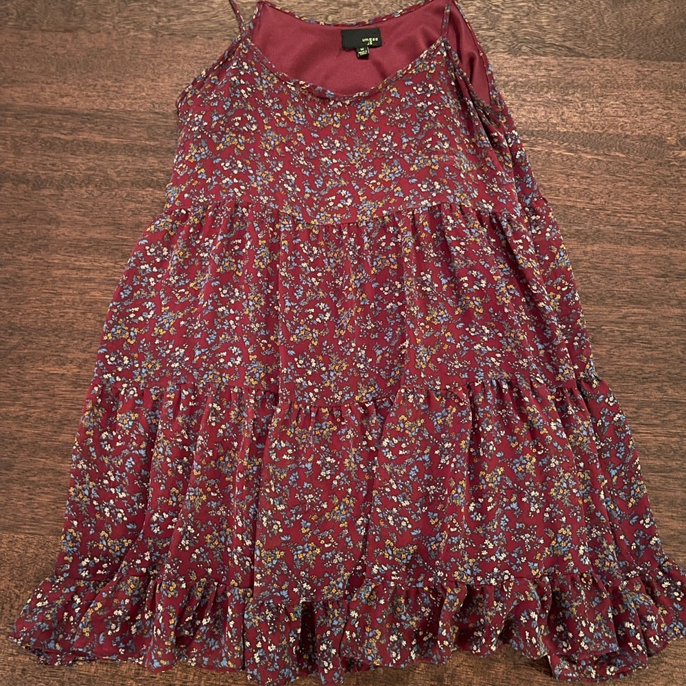 Maroon Floral Summer Dress